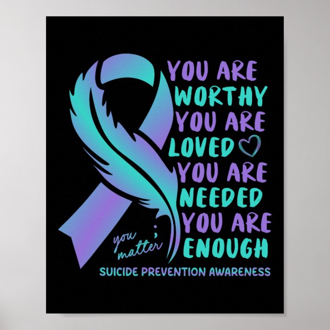 Suicide Prevention Awareness Positive Motivational Poster (Front)