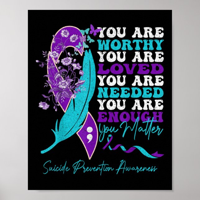 Suicide Prevention Awareness Positive Motivational Poster (Front)