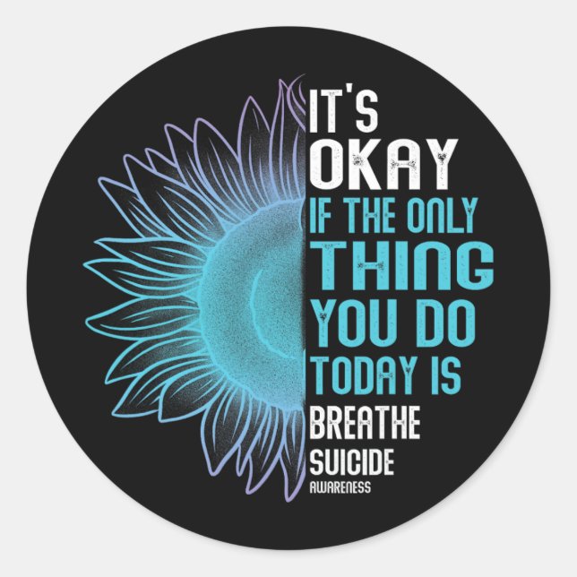 Suicide Prevention Awareness Purple And Teal  Classic Round Sticker (Front)