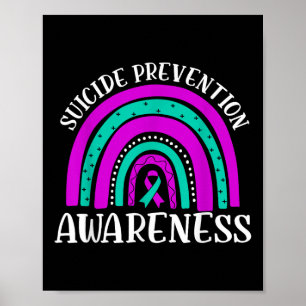 Suicide Prevention Awareness Purple Teal Ribbon Me Poster