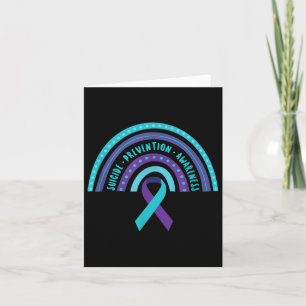 Suicide Prevention Awareness Rainbow With Ribbon Card