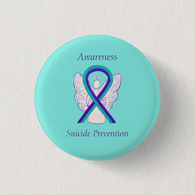 Suicide Prevention Awareness Ribbon Angel Buttons (Front)