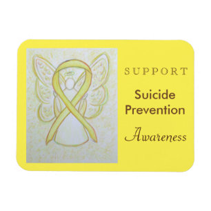 Suicide Prevention Awareness Ribbon Angel Magnet