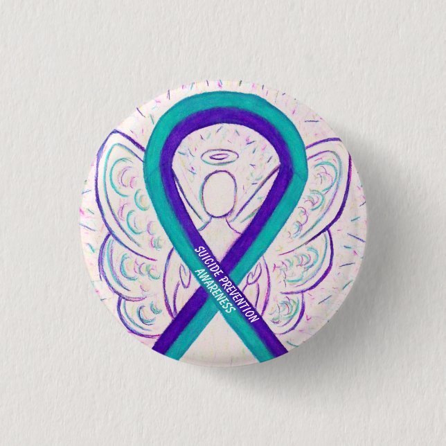 Suicide Prevention Awareness Ribbon Angel Pins (Front)