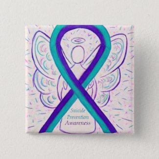 Suicide Prevention Awareness Ribbon Angel Pins