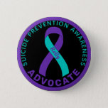 Suicide Prevention Awareness Ribbon Black Button at Zazzle