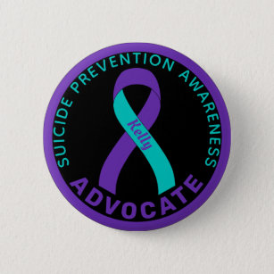 Suicide Prevention Awareness Ribbon Black Button