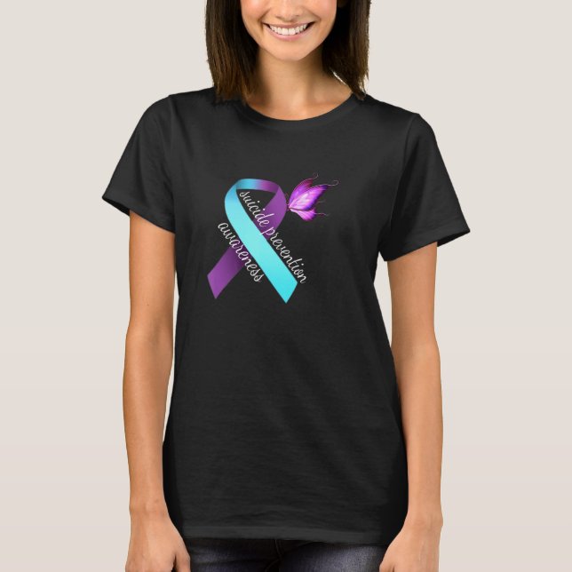 Suicide Prevention Awareness Ribbon Butterfly T-Shirt (Front)