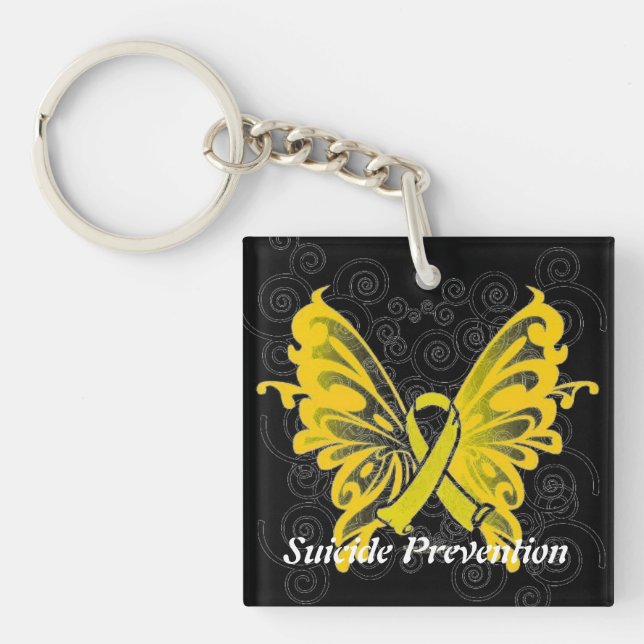 Suicide Prevention Awareness Ribbon Keychain (Front)