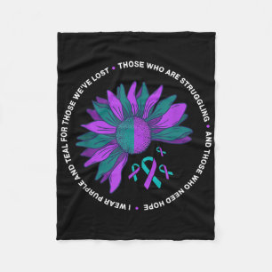 Suicide Prevention Awareness Saying Depression Men Fleece Blanket