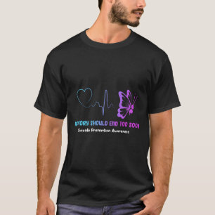 Suicide Prevention Awareness Semicolon Butterfly H T-Shirt