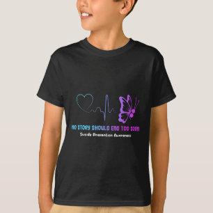 Suicide Prevention Awareness Semicolon Butterfly H T-Shirt