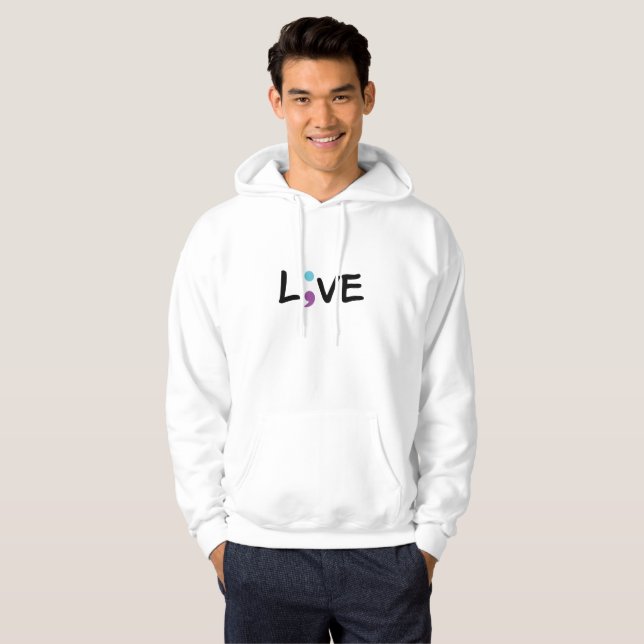Suicide Prevention Awareness Semicolon Heartbeat Hoodie (Front Full)