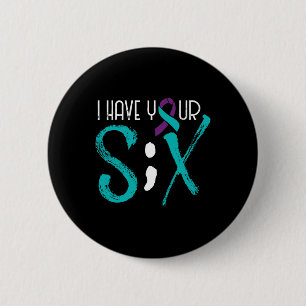 Suicide Prevention Awareness Semicolon Six Support Button