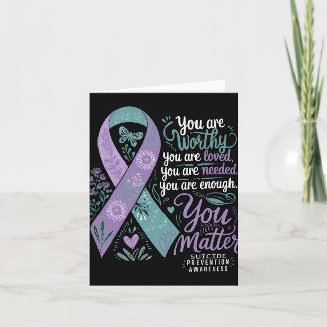 Suicide Prevention Awareness Sitive Suprt You  Card (Front)