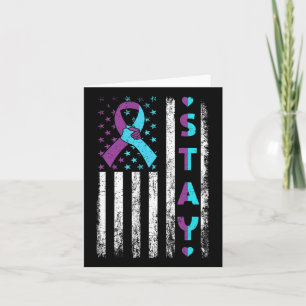 Suicide Prevention Awareness Stay Pink And Teal Ri Card