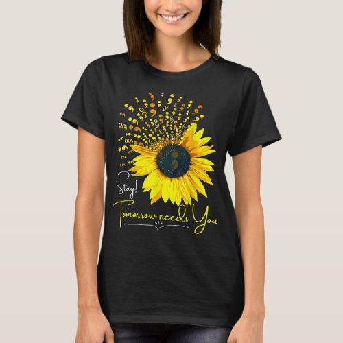 Suicide Prevention Awareness Sunflower Semicolon S T_Shirt