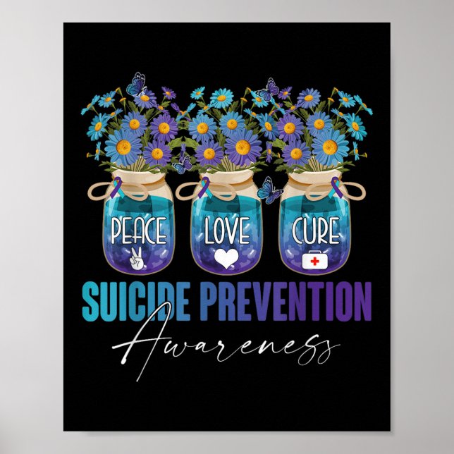 Suicide Prevention Awareness Survivor Fighter Flow Poster (Front)