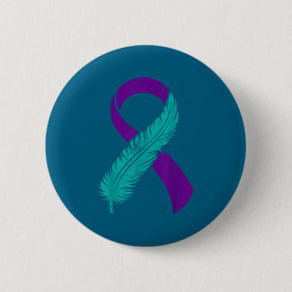 Suicide Prevention Awareness Teal & Purple Rib Button