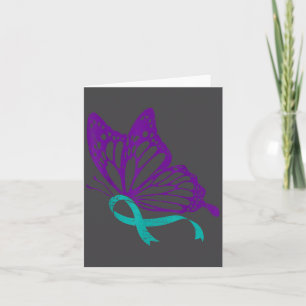 Suicide Prevention Awareness Teal &amp; Purple Rib Card