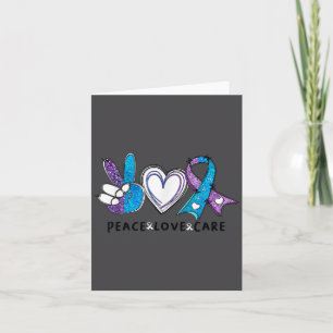 Suicide Prevention Awareness Teal &amp; Purple Rib Card