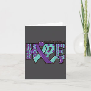 Suicide Prevention Awareness Teal &amp; Purple Rib Card