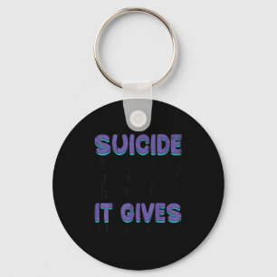 Suicide Prevention Awareness Teal & Purple Rib Keychain