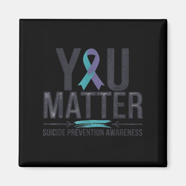 Suicide Prevention Awareness Teal &amp; Purple Rib Magnet (Front)