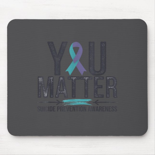Suicide Prevention Awareness Teal &amp; Purple Rib Mouse Pad (Front)