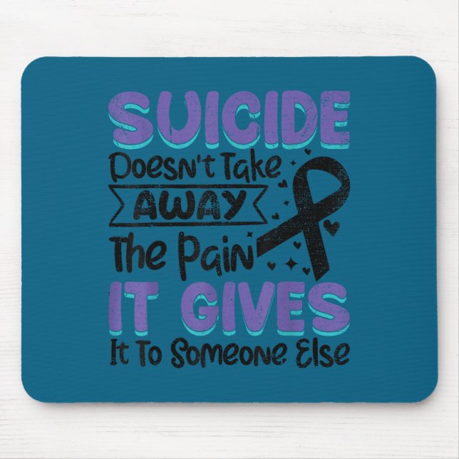Suicide Prevention Awareness Teal &amp; Purple Rib Mouse Pad (Front)