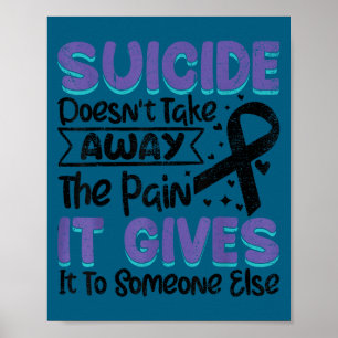 Suicide Prevention Awareness Teal &amp; Purple Rib Poster