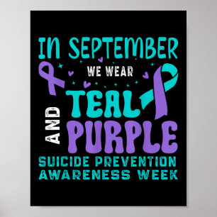 Suicide Prevention Awareness Teal & Purple Rib Poster