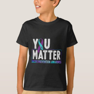 Suicide Prevention Awareness Teal & Purple Rib T-Shirt
