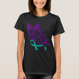 Suicide Prevention Awareness Teal & Purple Rib T-Shirt