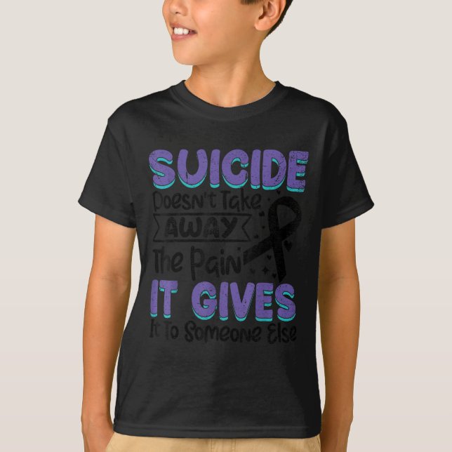 Suicide Prevention Awareness Teal &amp; Purple Rib T-Shirt (Front)