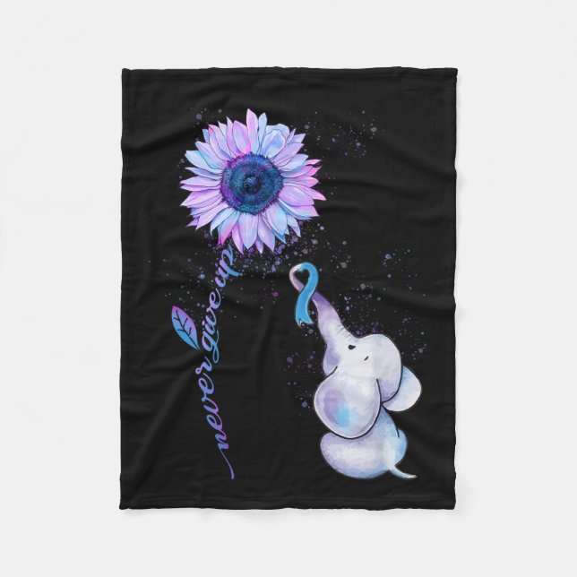 Suicide Prevention Awareness Teal And Purple Ribbo Fleece Blanket (Front)