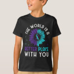 Suicide Prevention Awareness Teal And Purple Ribbo T-Shirt