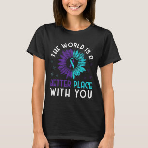 Suicide Prevention Awareness Teal And Purple Ribbo T-Shirt