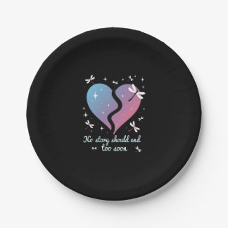 Suicide Prevention Awareness Teal Purple Heart Dra Paper Plates