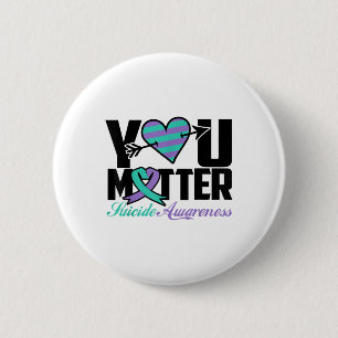 Suicide Prevention Awareness Teal Purple Ribbon Yo Button