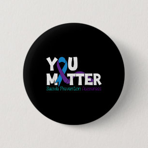 Suicide Prevention Awareness Teal Purple Ribbon Yo Button