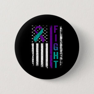 Suicide Prevention Awareness Usa American Flag Rib Button
