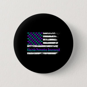 Suicide Prevention Awareness Usa Flag American Sup Button