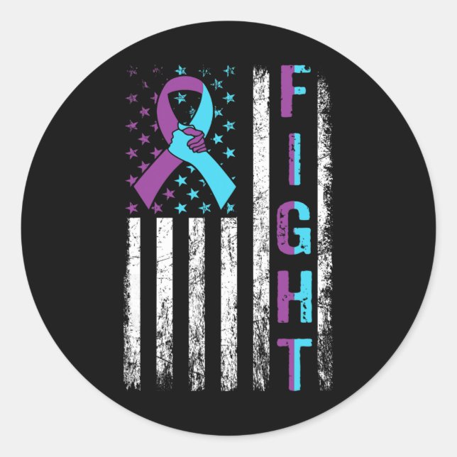 Suicide Prevention Awareness Usa Flag Ribbon You P Classic Round Sticker (Front)
