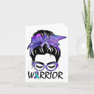 Suicide Prevention Awareness Warrior Messy Hair Card