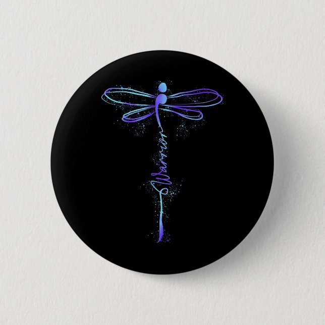 Suicide Prevention Awareness Warrior Teal Purple D Button (Front)