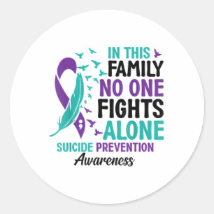 Suicide Prevention Awareness Week 2022 Ribbon Supp Classic Round Sticker