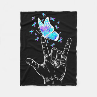 Suicide Prevention Awareness Week Butterfly Love H Fleece Blanket