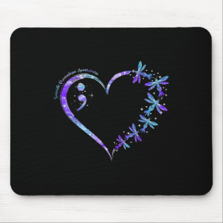 Suicide Prevention Awareness Week Heart Semicolon Mouse Pad