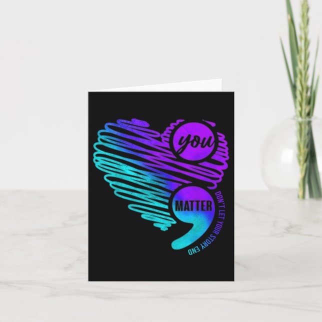 Suicide Prevention Awareness Week You Semicolon He Card (Front)
